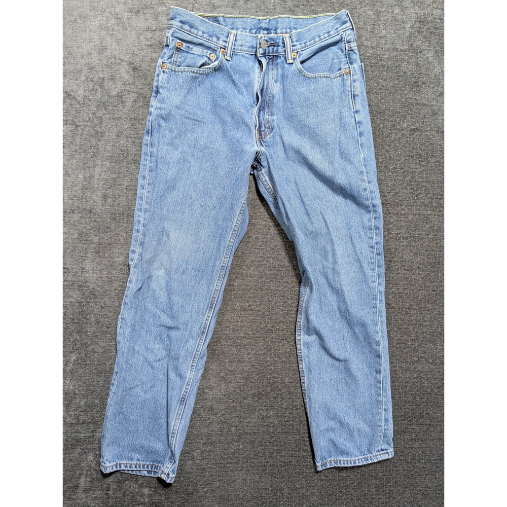 Levis 550 Relaxed Fit Tapered Leg Jeans Light Wash Blue Mens 33x32 Vintage Style